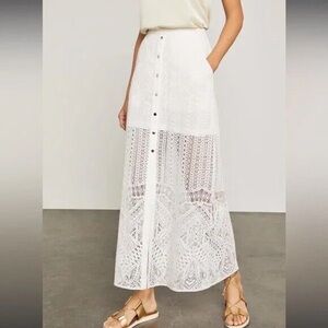 Bcbgmaxazria Skirt | Nwt Bcbg Maxazria Harper Lace Maxi Skirt | White | Size: 2